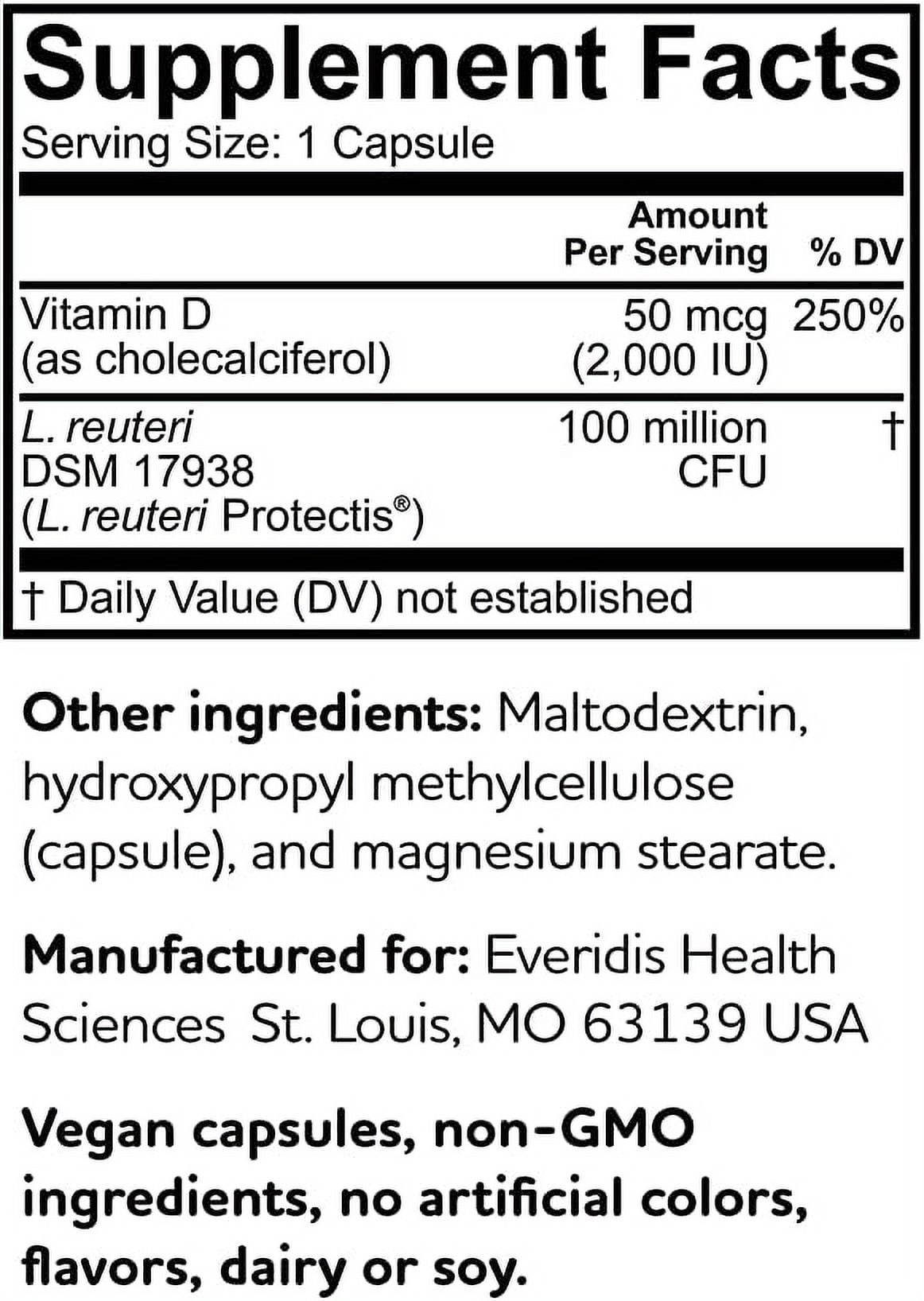 Protectis Immune Active Probiotic | Clinically Proven Probiotic + Vitamin D | Supports Immune, Digestive and Overall Health | Probiotics for Men & Women | Capsules | 60 Day Supply