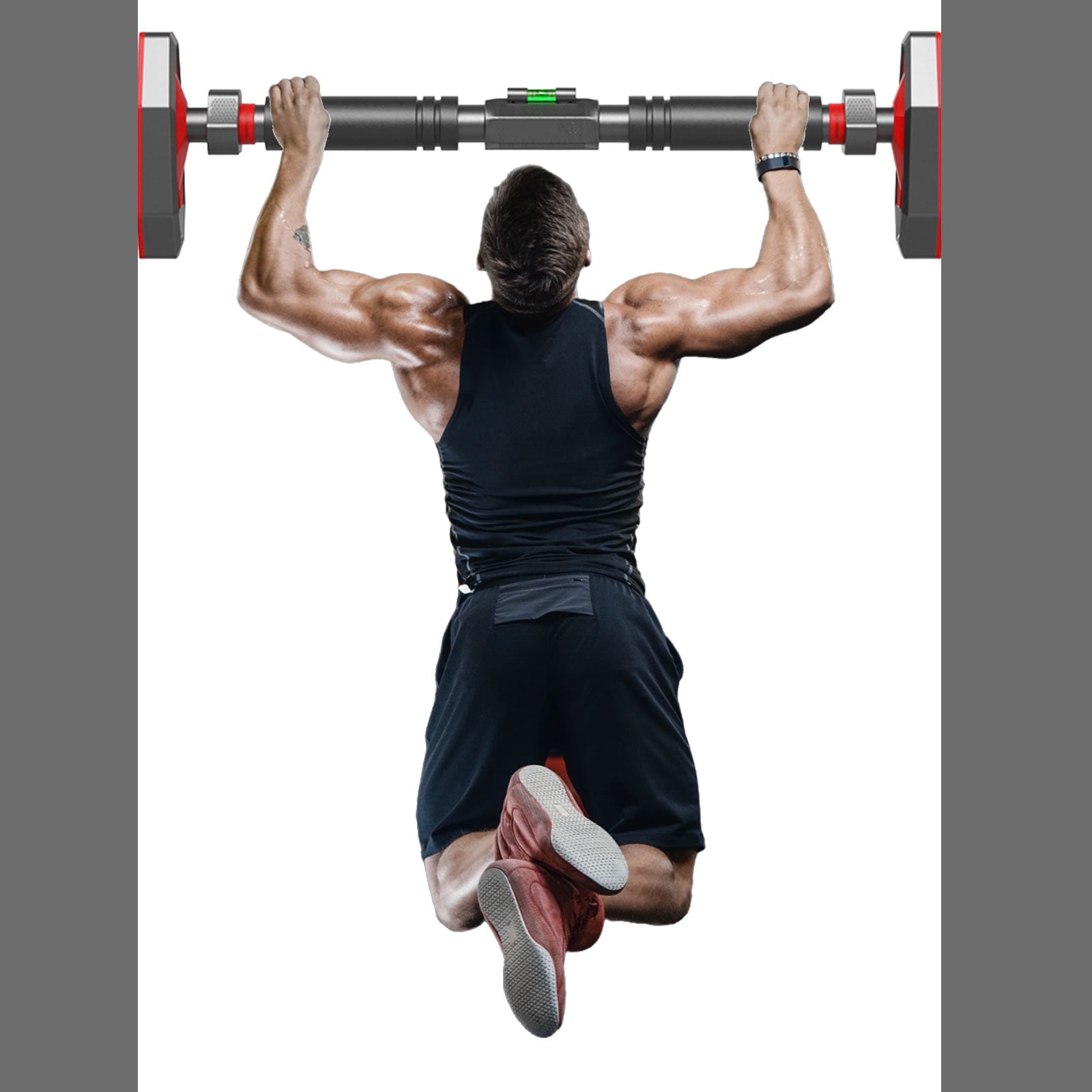 Adjustable 65-100cm Locking Mechanism Pull up Rod for Doorway Pull Up Rod Strengths Training Chin Up Rod without Screws