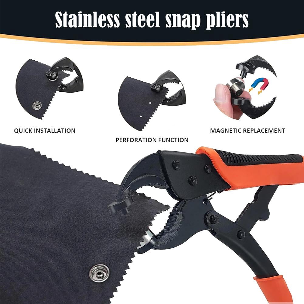 Heavy Duty Fastener Tool Kit with Stainless Steel Snap Buttons for DIY Crafts and Repairs