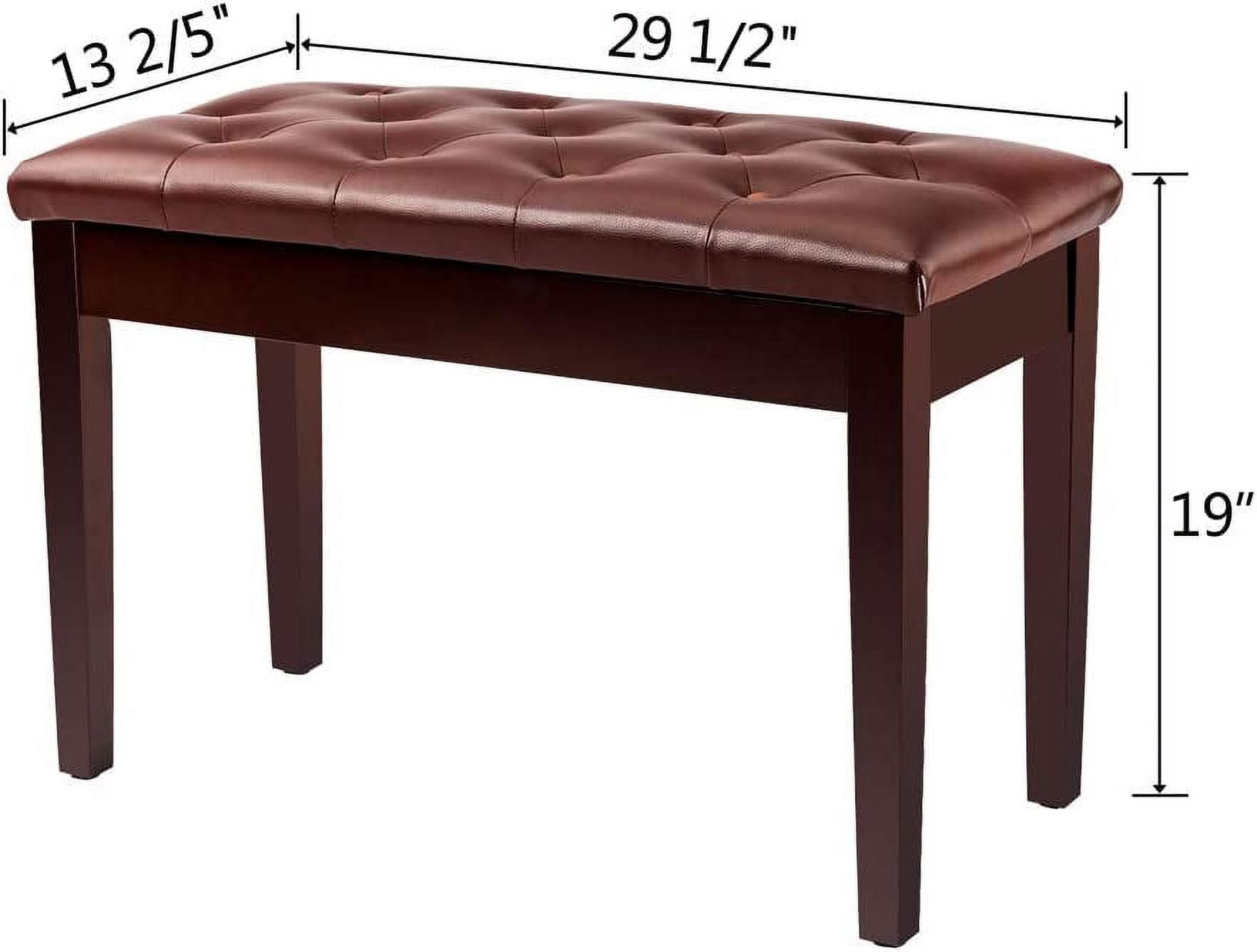 Duet Piano Bench with Music Storage and Padded Cushion Artist Seat