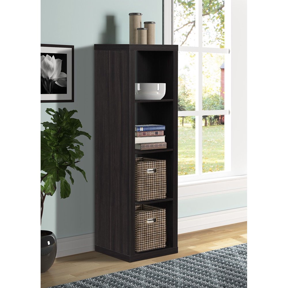 Better Homes & Gardens 4 Cube Storage Organizer Tobacco Oak Finish