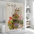 thumbnail image 6 of Spring Flowers Bathroom Shower Curtains with 12 Hooks Polyester Waterproof Shower Curtain for Stalls and Bathtubs Cute Rabbits Tulips Sunflowers Daisy Vintage Decorative Bathroom Curtain 72x78 Inches, 6 of 9