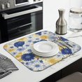 thumbnail image 3 of Pioneer Flower Floral Print Pattern Dish Drying Mat for Kitchen 1 Pack, Ultra Absorbent Microfiber Dishes Drainer Mats,16"x18", 3 of 6