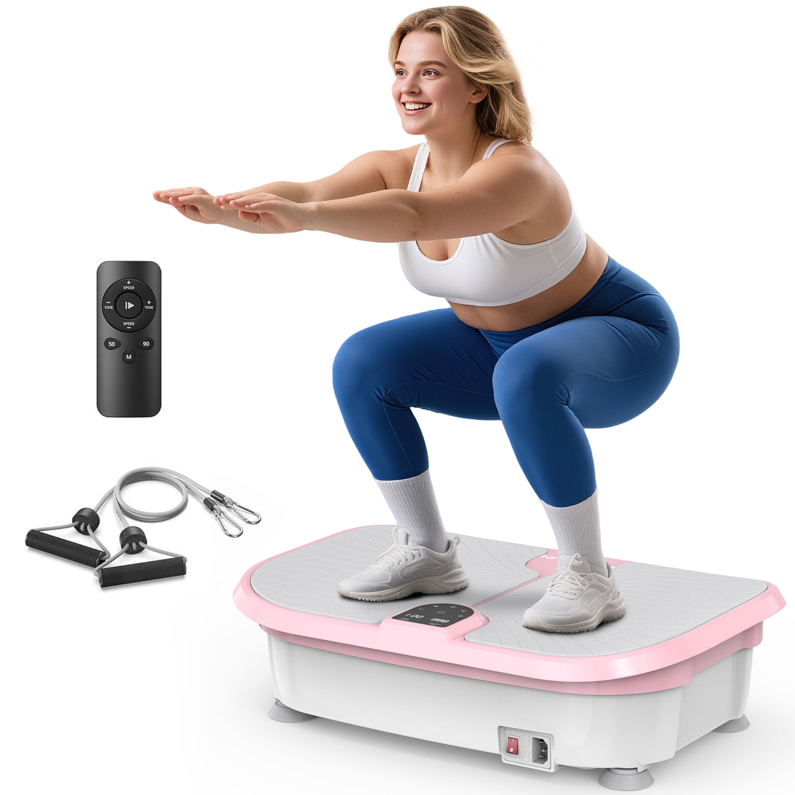 UPGO Vibration Platform Machine, full Body Workout Vibration Fitness Platform, 400 lbs Weight Capacity, Multiple Exercise Modes, Includes Resistance Bands and Remote Control.