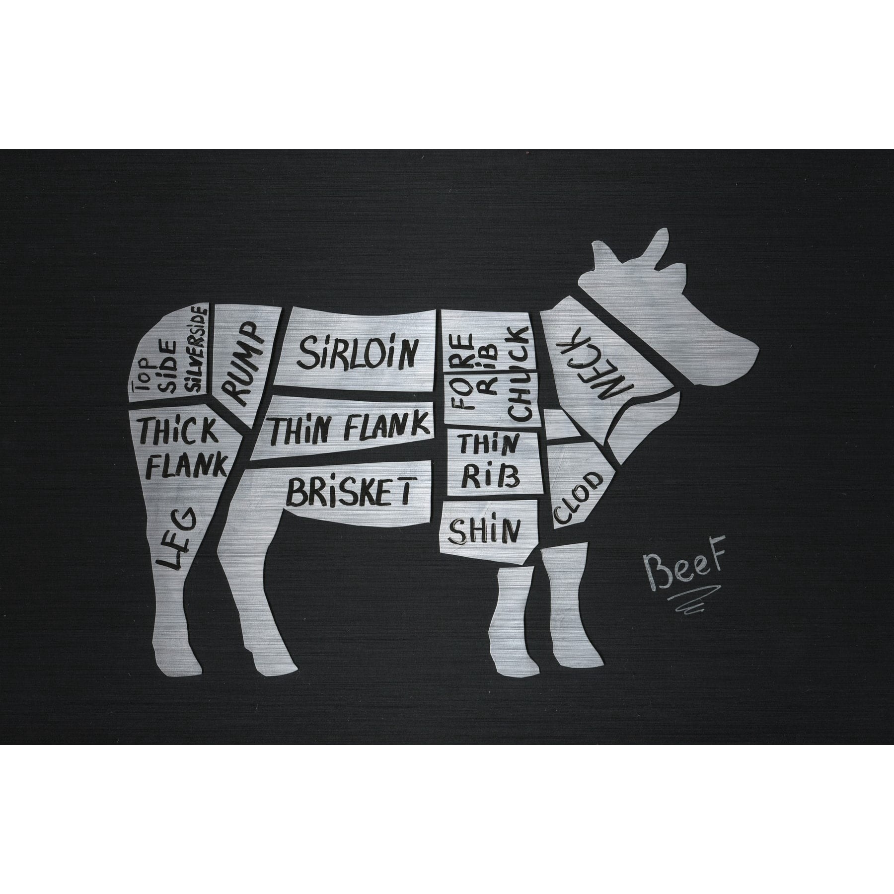 "Beef Formation" Painting Print on Brushed Aluminum