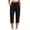 #0342-Black, variant on Womens High Waist Drawstring Cargo Capri Pants with Side Pockets Adjustable Hem Loose Casual Trousers Bottoms for Daily