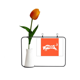 thumbnail image 1 of Búfalo. Tarjeta de jarrón artificial de tulipanes, 1 of 3