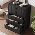 thumbnail image 4 of FURNIWAY Black 5 Drawer Dresser, Fluted Wood Chest of Drawers, Modern Dresser with Deep Drawers for Clothes, Large Capacity Storage Cabinet for Bedroom,Living Rooms,Offices and Entryways, 4 of 9