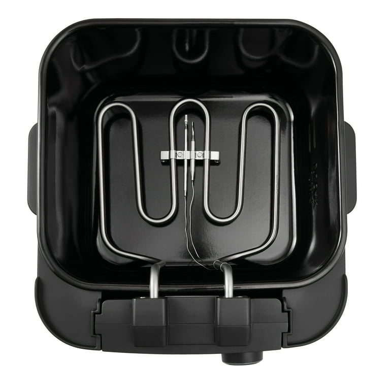 Mainstays 4L Electric Deep Fryer Matte Black Stainless Lid 1800W Walmart