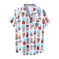 thumbnail image 3 of Camisas De Vestir Para Hombre Manga Corta Masculino de primavera Impreso camisa Tops Retirado Button Top Remera Casual Short Manga camisas Fashion Blose (White, M), 3 of 7