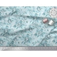 thumbnail image 3 of Soimoi Blue polyester Crepe Fabric Leaves & Floral Print Sewing Fabric BTY 42 Inch Wide, 3 of 3
