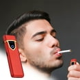 thumbnail image 2 of Red Slim Usb Rechargeable Electric Lighter Flameless Arc Plasma Design Windproof And Safe For Indoor And Outdoor Use, 2 of 6