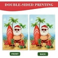 thumbnail image 4 of Santa Beach Decorative Garden Flag, Christmas Tropical Coastal Ocean Yard Outside Decoration, July Summer Outdoor Small Burlap Decor Double Sided 12.5x18, 4 of 6