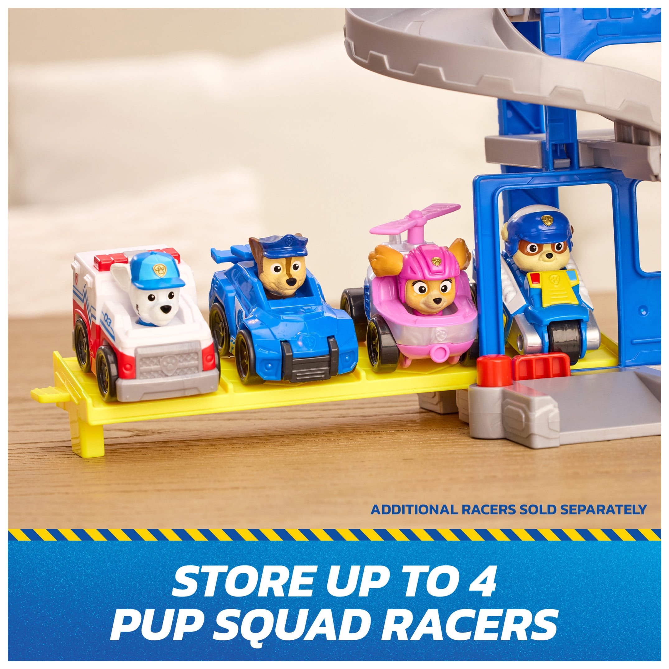 PAW Patrol: Pup Squad, Search & Rescue HQ Playset with Chase Pup Squad Racer & 2 Figures