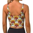 thumbnail image 4 of Goofa Cartoon Sunflowers Printed Sports Bras for Women, High Impact Running Bra Workout Crop Tank Tops Longline Sports Bra Push up-, 4 of 9
