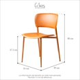 thumbnail image 4 of Silla Siena Naranja Claro Vinipiel Metal Interior Moderna, 4 of 4