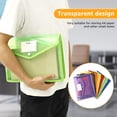 thumbnail image 3 of FKSZLL 14 Pack Plastic File Folder Expanding, Large Expandable Folder Transparent Storage Envelope Organizer for Document Letter Paper, File Accordion Folder for Office School, A4 Size, 3 of 8