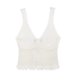 thumbnail image 2 of HH TRAF Suéter elegante de verano para mujer, estilo romántico, hombros descubiertos, espalda descubierta, decoración con agujeros, escote en V, top corto de punto para mujer, 2 of 4