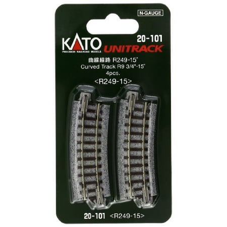 Scale Kato Unitrack Track Curved - Kato 20-101 N Scale Unitrack, 249mm (9 3/4