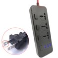thumbnail image 1 of Regleta de enchufes recableable eléctrica con 3 tomas de corriente y enchufe USB, toma de corriente con múltiples enchufes, normativa de EE. UU., color negro, 1 of 5