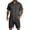 Black, variant on Men's 2 Piece Outfits Short Sleeve Button Down Shirt And Shorts Summer Beach Vacation Lounge Workout Pajamas Short Sleeve Sets Orange 2Xl