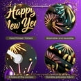thumbnail image 4 of Golden Lettering Happy New Year Banner Colorful Fireworks New Year Display City Skyline Black Background Holiday Backdrop for New Year Party Indoor Decoration Photo Shoot, 4 of 9