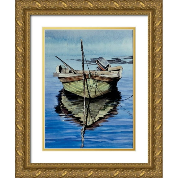 Bansemer, Roger 19x24 Gold Ornate Wood Framed with Double Matting Museum Art Print Titled - Oyster Boat