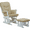 White, variant on AFG Baby Furniture Sleigh Glider and Ottoman Espresso with Beige Cushions