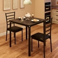 thumbnail image 1 of 3 Pcs Dining Table Set for 2 Square Kitchen Table with 2 Upholstered Chairs Compact Dinette Set for Small Space Apartment and Breakfast Nook, 1 of 9