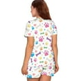 thumbnail image 4 of Xixirimido Colored Paws Bone Hearts Pattern 2 PCS Maternity Nursing Pajamas Set Postpartum Breastfeeding Sleepwear Short Sleeve Shirts Double Layer, Pregnancy Shorts, XX-Large, 4 of 7