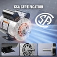 thumbnail image 5 of BENTISM 2HP SPL Air Compressor Electric Motor, 115/230V, 15/7.5Amps, 56 Frame 3450RPM, 5/8" Keyed Shaft, CW/CCW Rotation, 1.88" Shaft Length for Air Compressors Has Obtained CSA Certification, 5 of 9