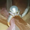 thumbnail image 4 of Fashion 18k Yellow Gold Plated Ring Cubic Zircon Engagement Jewelry Sz 6-10, 4 of 9