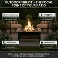 thumbnail image 4 of Fire Pit Set, Wood Burning Pit -Includes Screen, Cover and Log Poker- Great for Outdoor and Patio, 32 InchÂ? Marble Tile Square Firepit by Pure Garden, 4 of 7