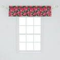 thumbnail image 2 of Ambesonne Hawaii Window Valance, Polka Dots Hibiscus, 54" X 12", Magenta Fern Green Black, 2 of 3