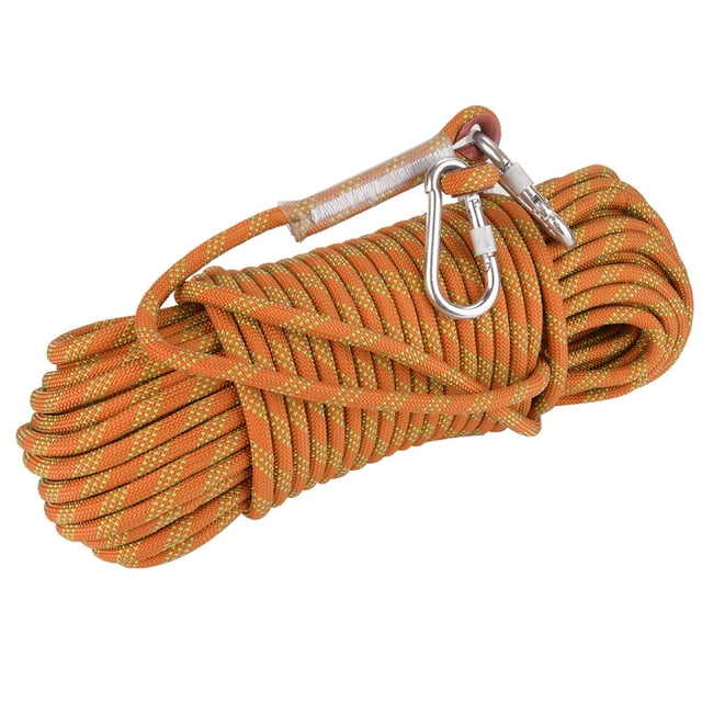 Cuerda de escape para escalada en roca al aire libre de 30 m, 12 mm de diámetro, cuerda de supervivencia de seguridad (naranja)