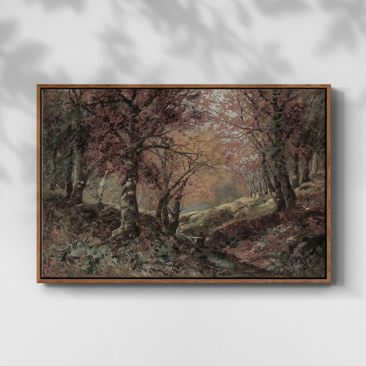 Vintage Landscape-CCCXCI By Wexford Home Framed in Walnut Wood Gallery Wrapped Canvas 25 in. x 37 in.