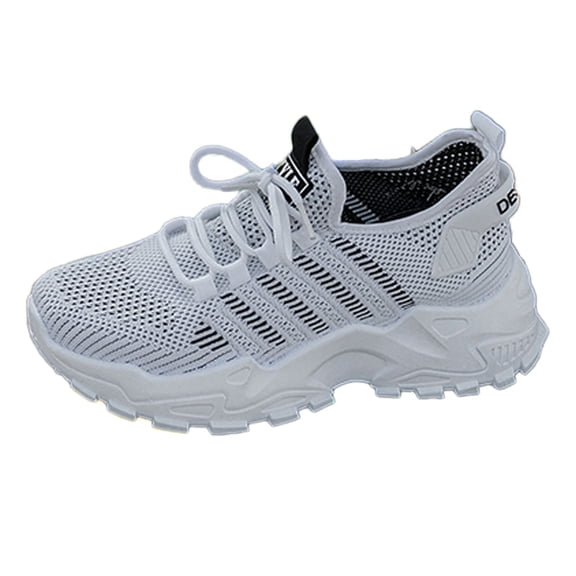 Womens Shoes,Breathable Mesh Knit Sneakers Running Shoes Casual Daily Wear Lightweight Athletic Shoes Comfort Walking Footwear with Flexible Sole,Shoes for Women,Grey,8.5