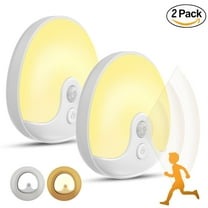 RUXAN Motion Sensor Night Lights Rechargeable, Magnetic LED Under-Cabinet Lights for Bed for Kitchen, Stairs, Hallway, Toilet - 2 Pack