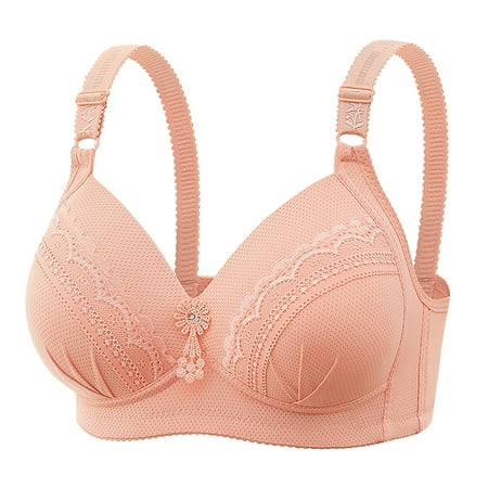 Gnurob Clearance Deals Women s Push Up Lace Bra Padded No Underwire Bras Lift Up Adjustable Strap Bralettes Comfort Seamless Bralette Plus Size 01-Hot Pink X-Large