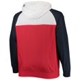 thumbnail image 3 of Men's New Era Red/Navy New England Patriots Big & Tall League Raglan Quarter-Zip Hoodie, 3 of 3