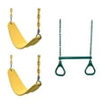 thumbnail image 2 of Swing-N-Slide WS 5104 Two Extreme Duty Yellow Swing Seats with a Heavy Duty Ring/Trapeze Combo Swing Swing Set Refresher Bundle, Yellow, 2 of 4