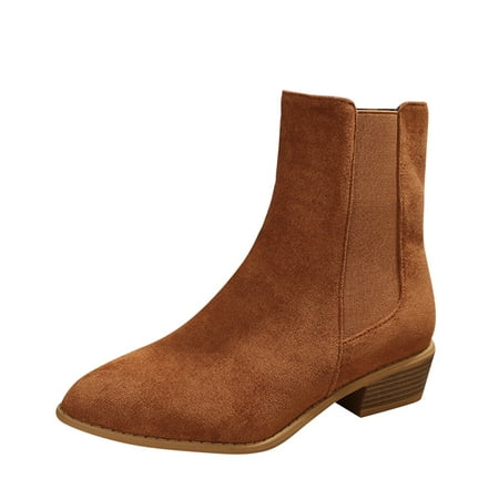 

Quealent Women s Chelsea Wedge Boots Elastic Platform Lug Sole Slip on Wedge Ankle Booties (Brown 9)