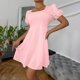 thumbnail image 5 of Vestidos de verano para mujer Vestido largo hasta la rodilla casual de manga corta de color sólido Pompotops ghjkhdj11371, 5 of 7