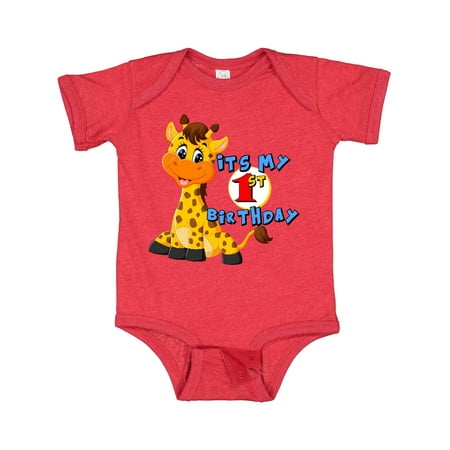 

Inktastic 1st Birthday Giraffe Gift Baby Boy or Baby Girl Bodysuit