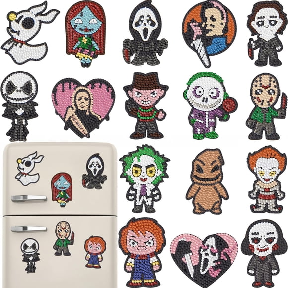 Kit de imanes para pintar diamantes Bulerrylulu Horror, 16 unidades