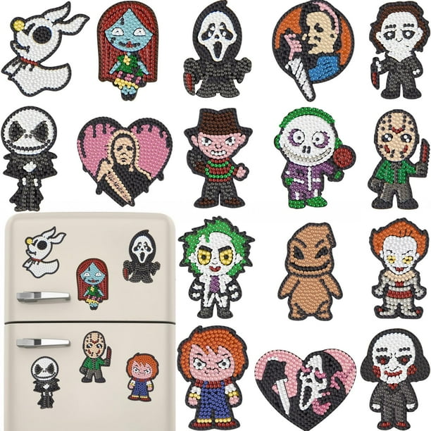 Kit de imanes para pintar diamantes Bulerrylulu Horror, 16 unidades
