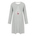 thumbnail image 5 of Stamzod Christmas Night Gowns for Adult Women Fall Winter Long Sleeve Casual Sleep Dress Xmas Holiday Women's Sleepwear Gray XL, 5 of 7
