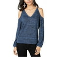 thumbnail image 2 of I.N.C Womens V-Neck Cold Shoulder Blouse, Blue, Large, 2 of 2