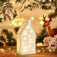 thumbnail image 6 of Ceramic Little House Ceramic Christmas Deer Snowman Old Man Luminous Scene Decoration Ornament 15x7cm for Holiday Tabletop Display 1Pcs【D】 Rkxzt, 6 of 9