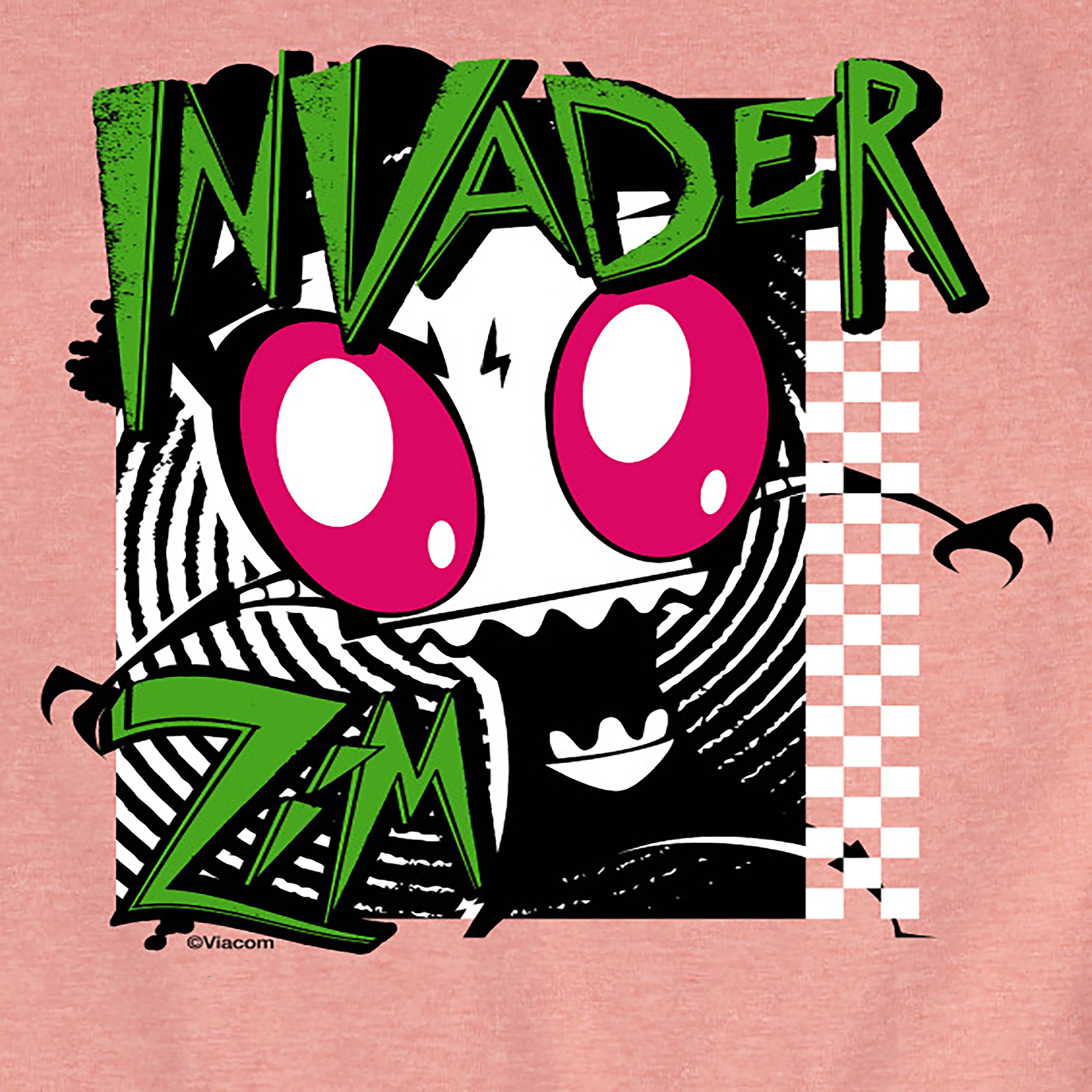 Invader ZIM - ZIM Angry - Retro Checkered Board - Toddler And Youth Girls  Short Sleeve Graphic T-Shirt - Walmart.com, image size:4050x4050